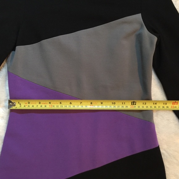 Small 2 Lisa Perry Pencil Dress Black Purple Gray - Picture 7 of 8